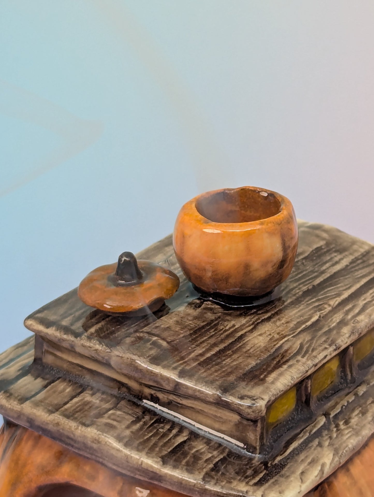 Pumpkin Train Car Ashtray/Incense Burner