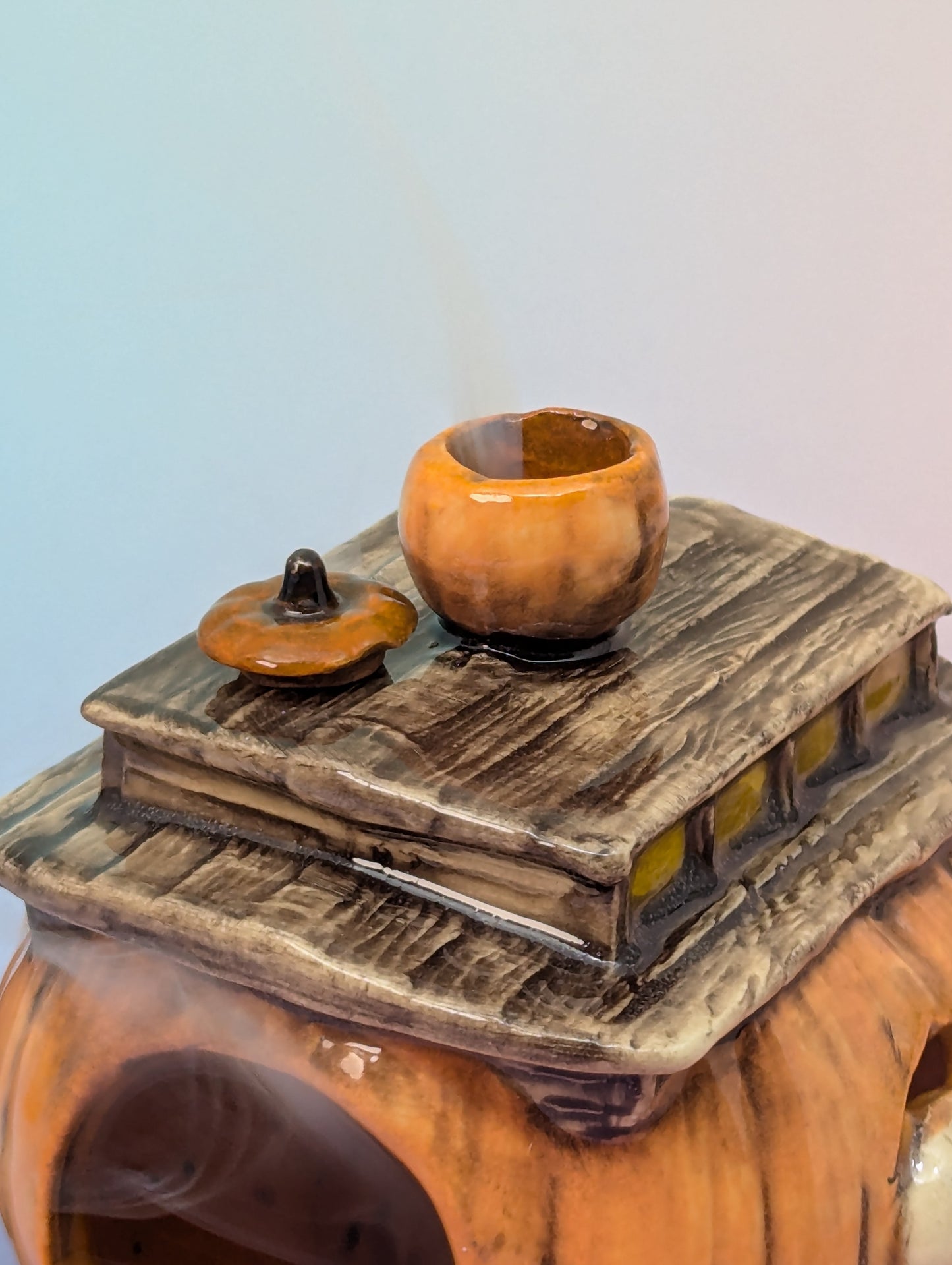 Pumpkin Train Car Ashtray/Incense Burner