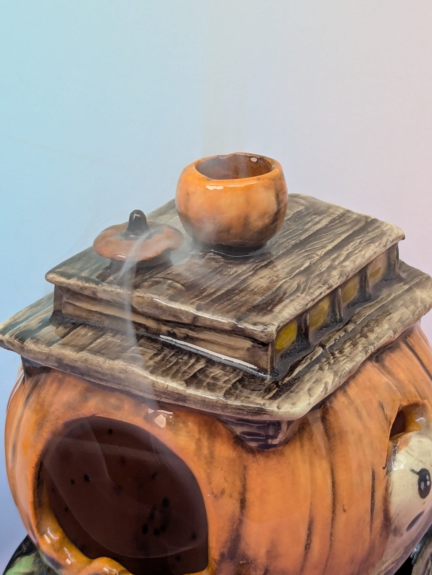 Pumpkin Train Car Ashtray/Incense Burner