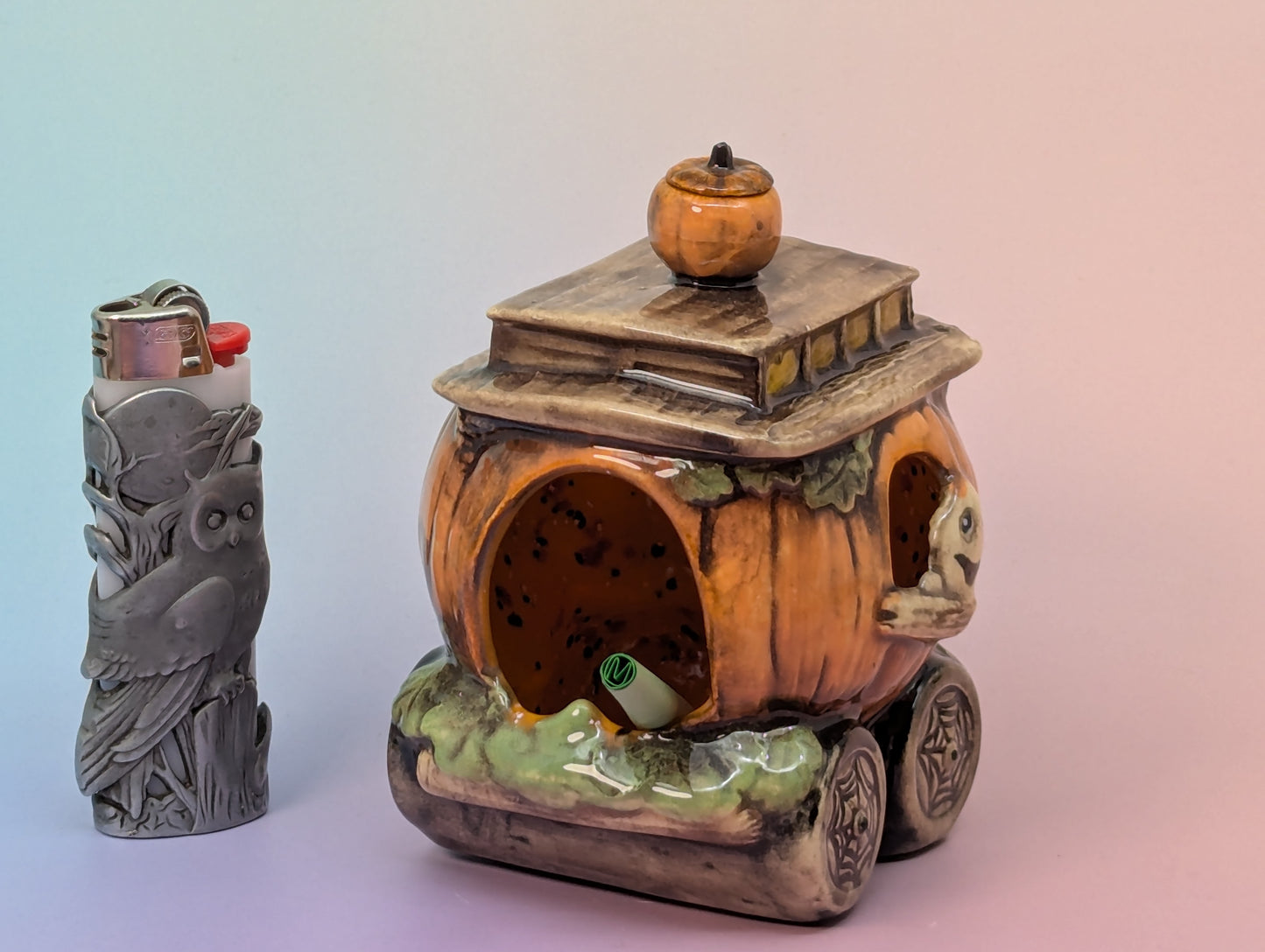 Pumpkin Train Car Ashtray/Incense Burner