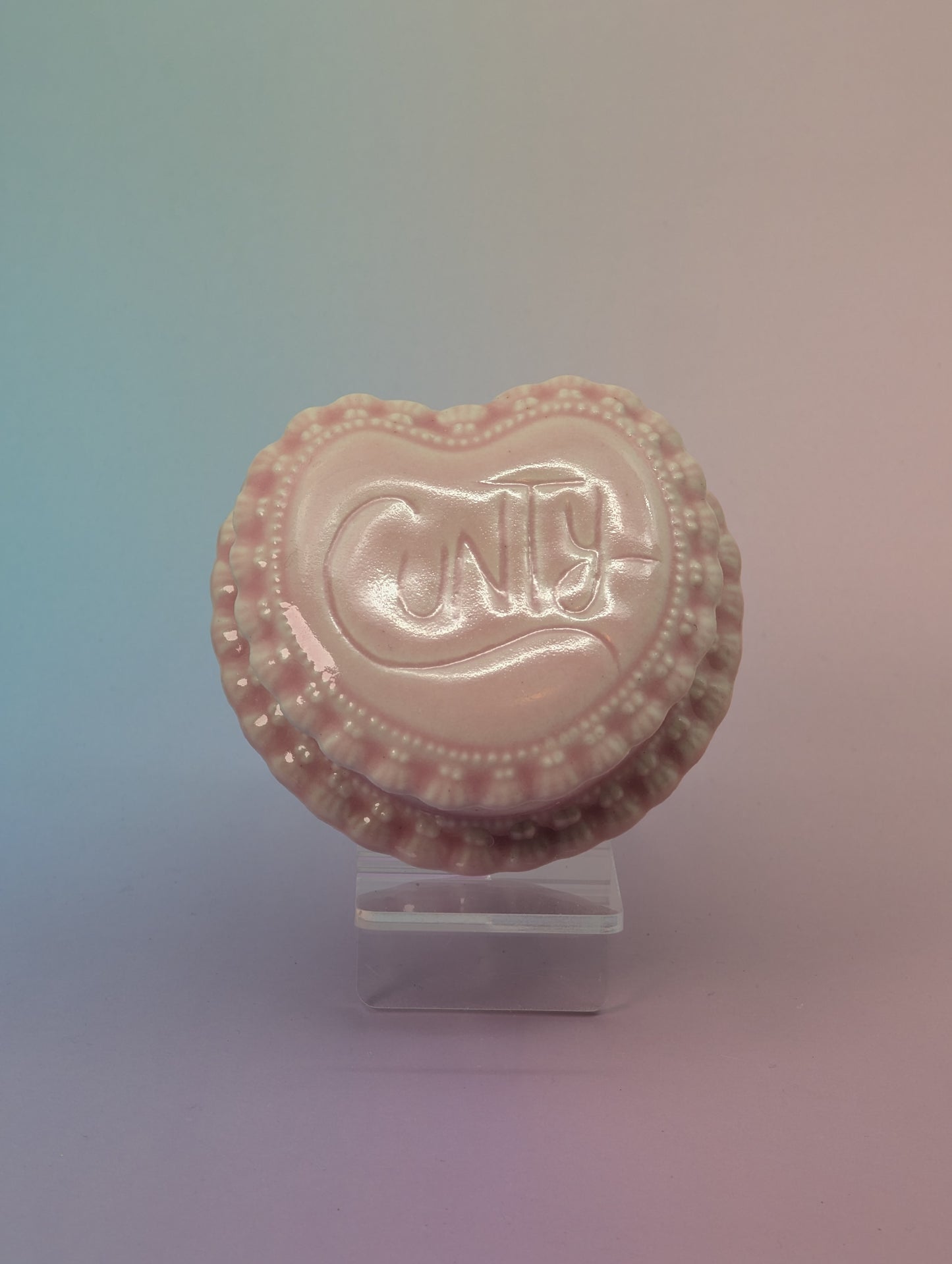 Cunt Frilled Heart Pillbox