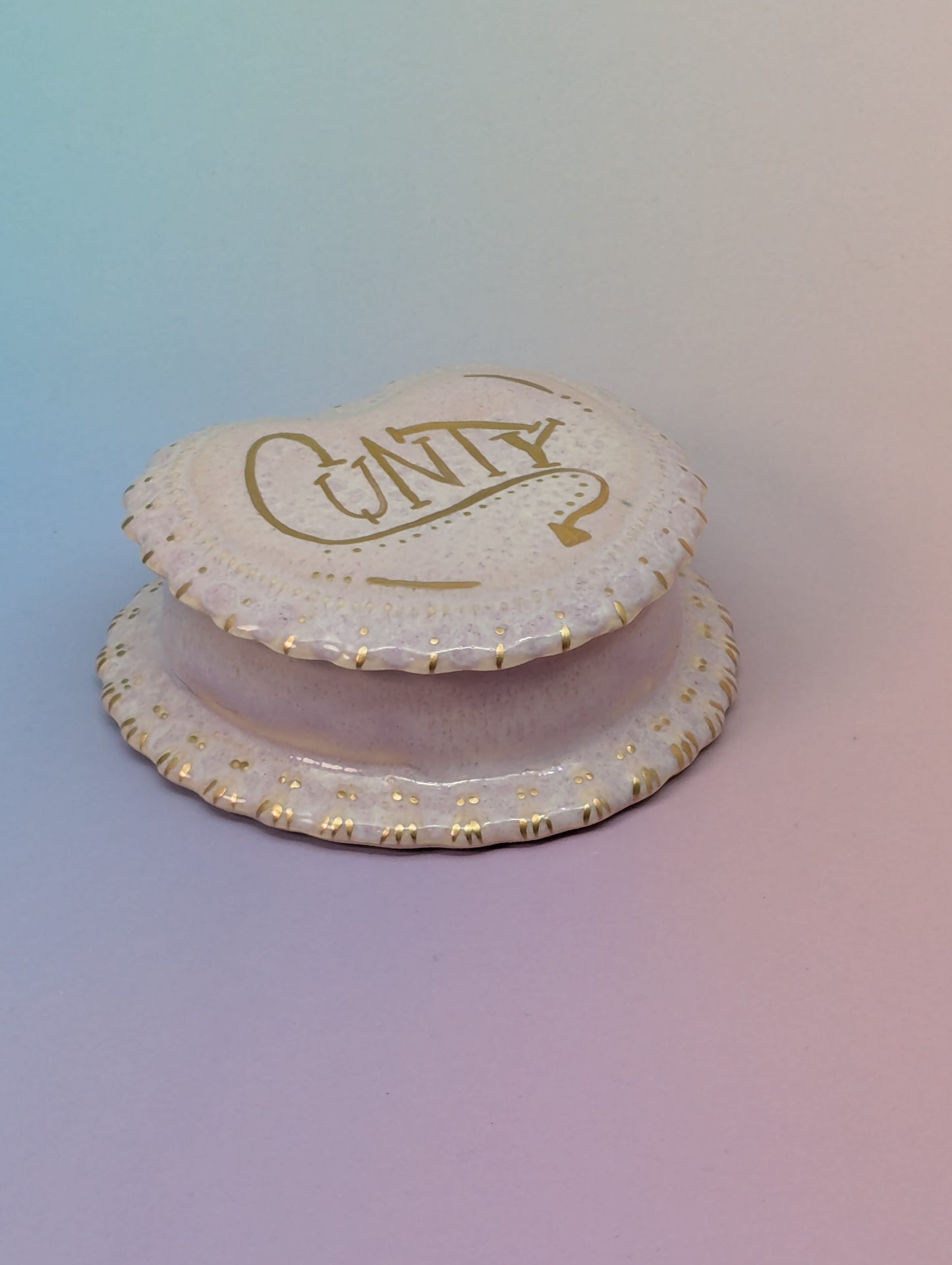 Cunt Frilled Heart Pillbox