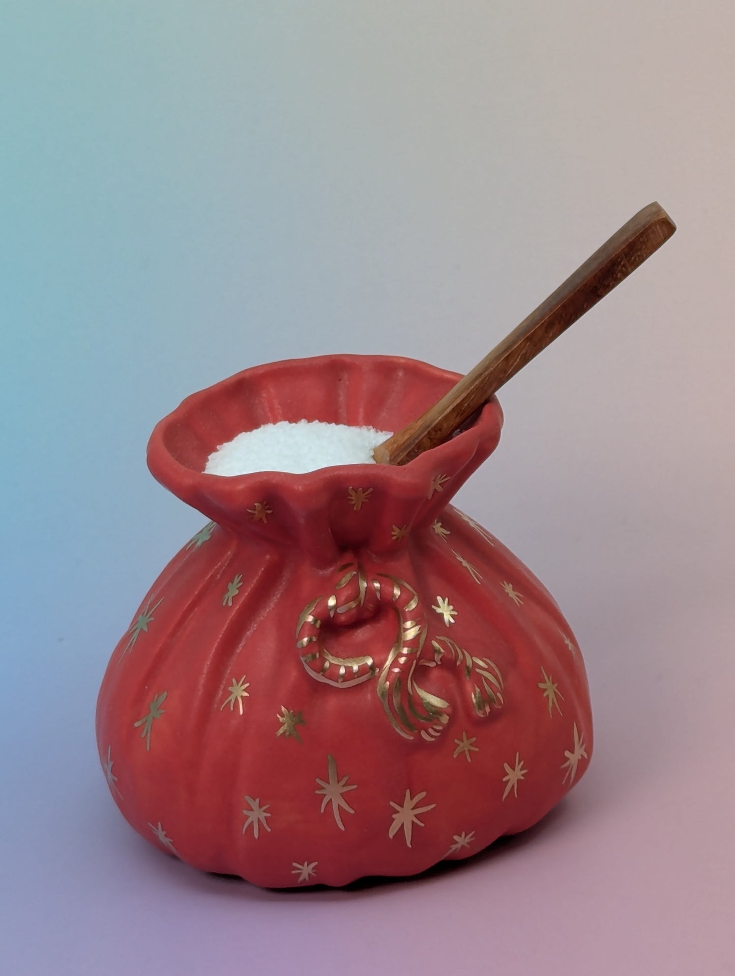 Salt Pouch/Vase with Stars & Wooden Spoon