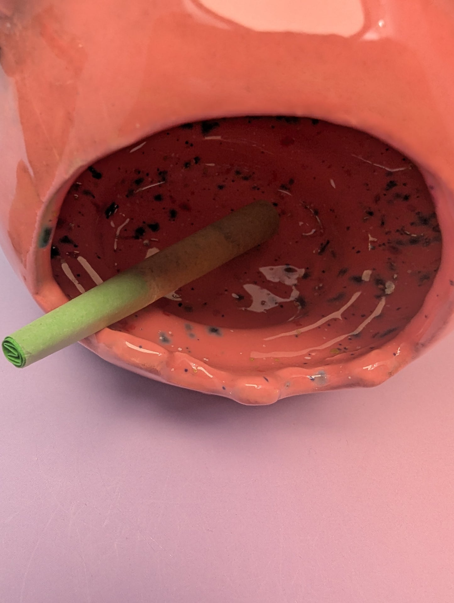 Horny Piggy Ashtray W/Gold Glaze Accents