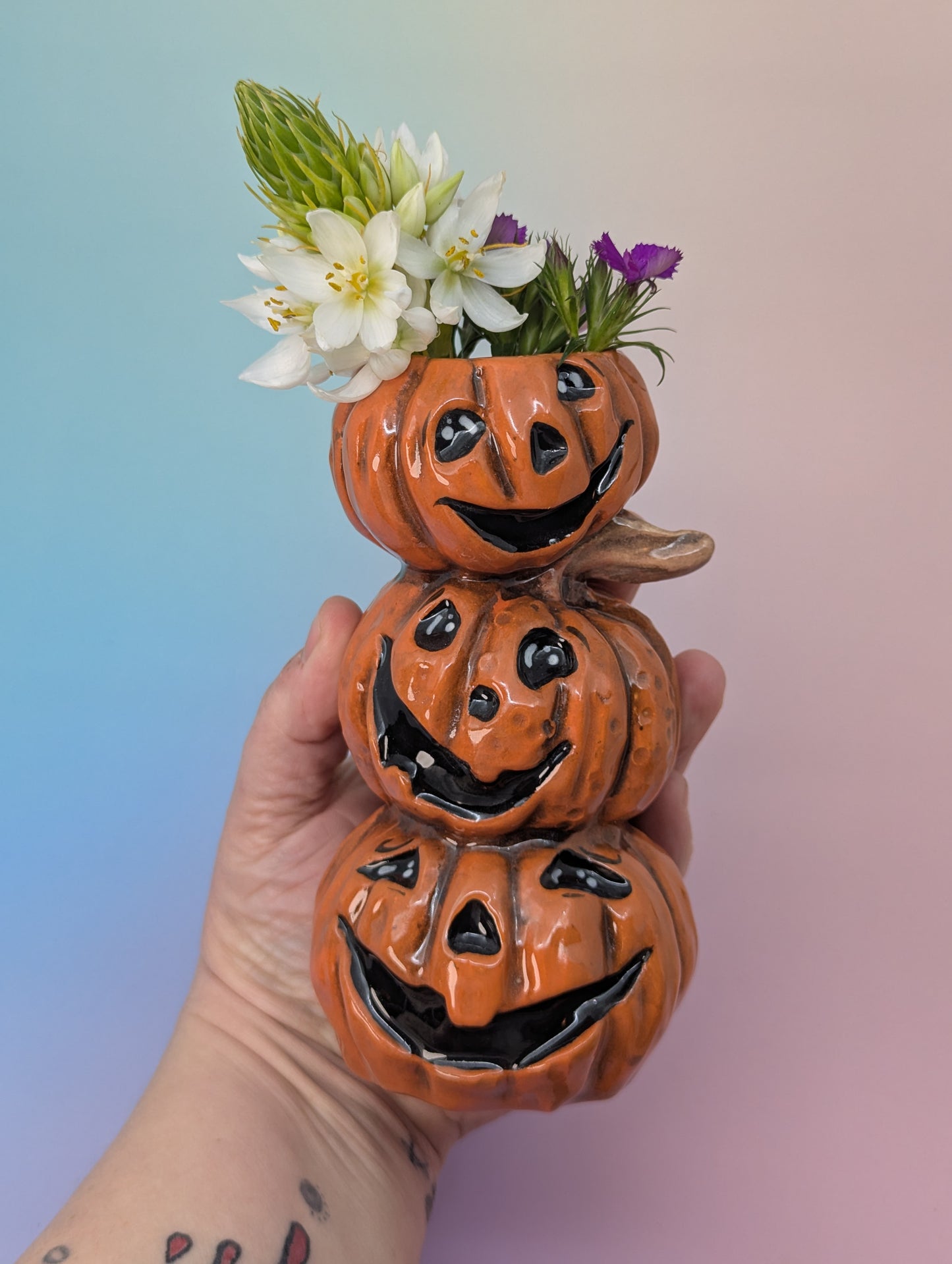 Stack of Pumpkins Vase/Candle Holder