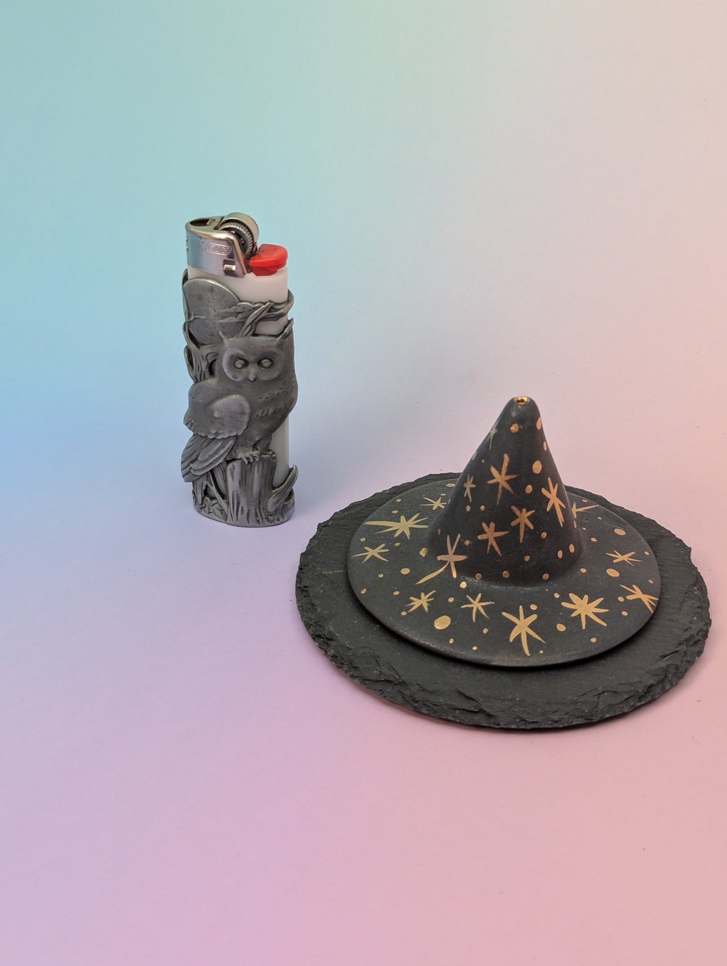 Witch Hat Incense Holder W/Slate Plate