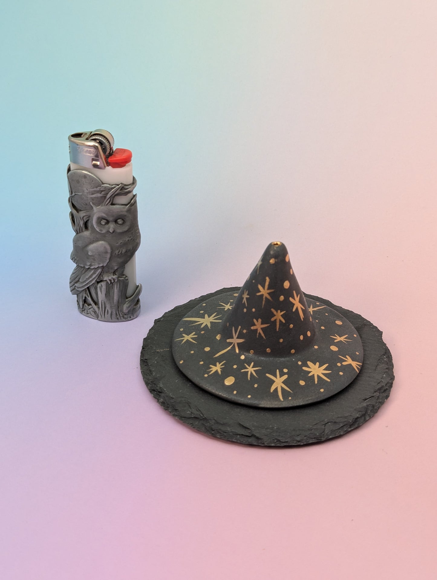 Witch Hat Incense Holder W/Slate Plate
