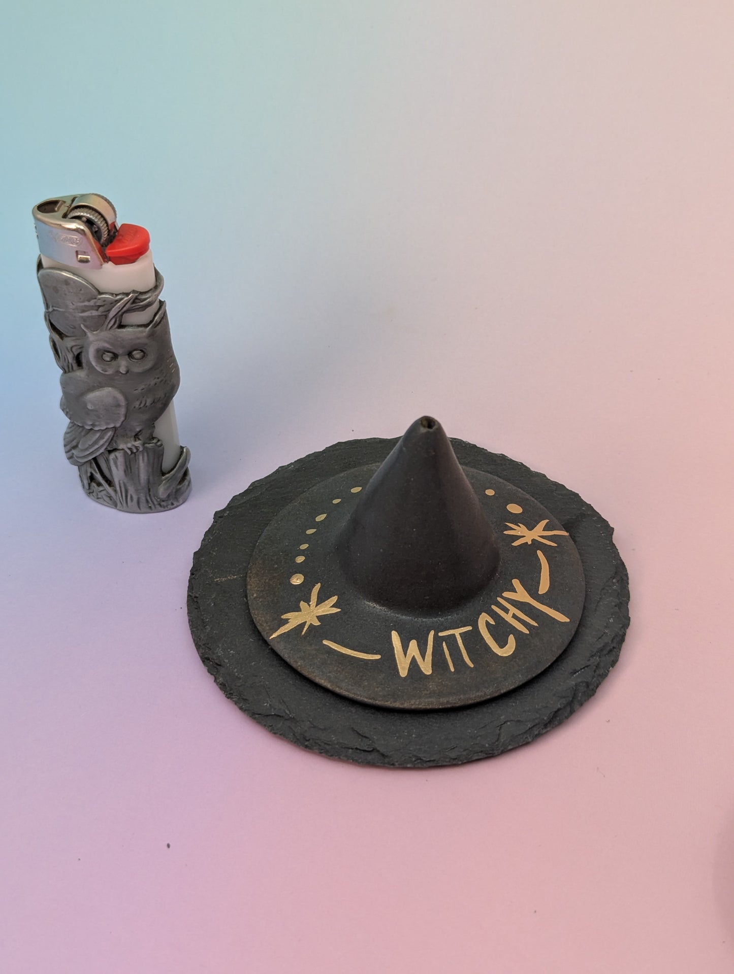 Witch Hat Incense Holder W/Slate Plate