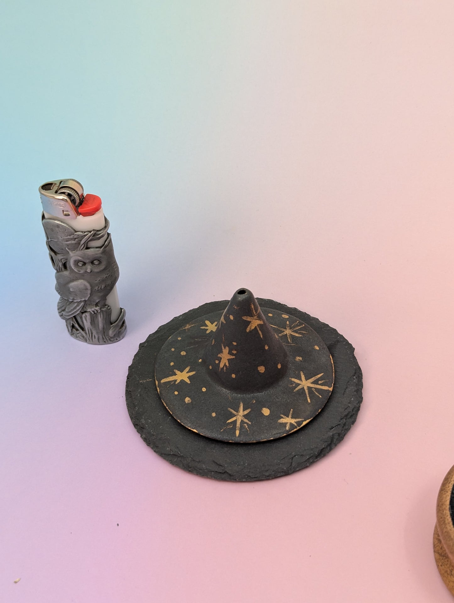 Witch Hat Incense Holder W/Slate Plate