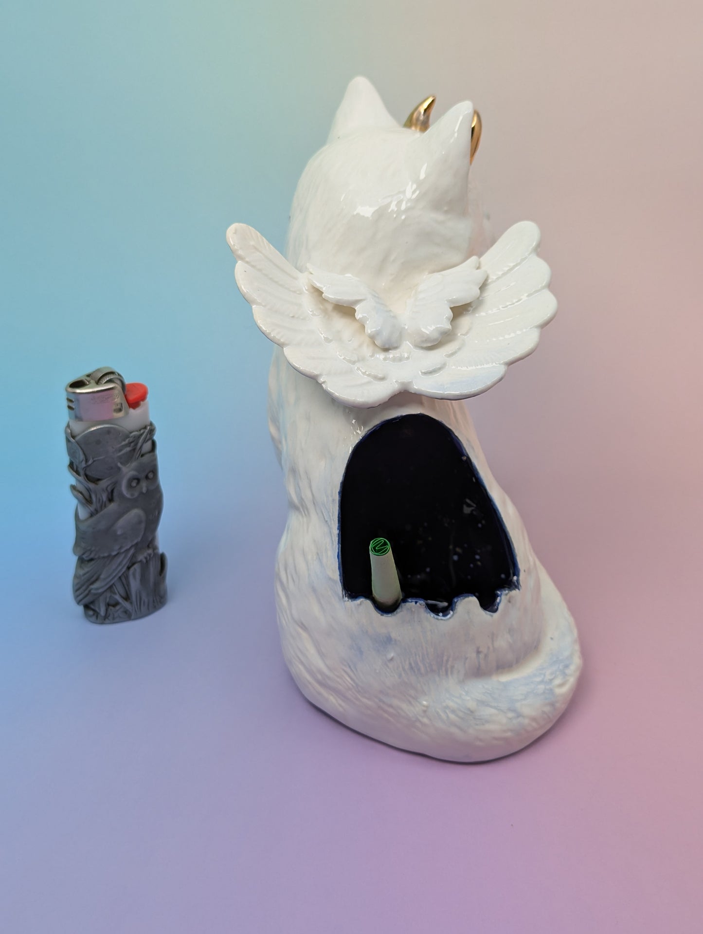 Devil Dink Ashtray W/Gold Accents