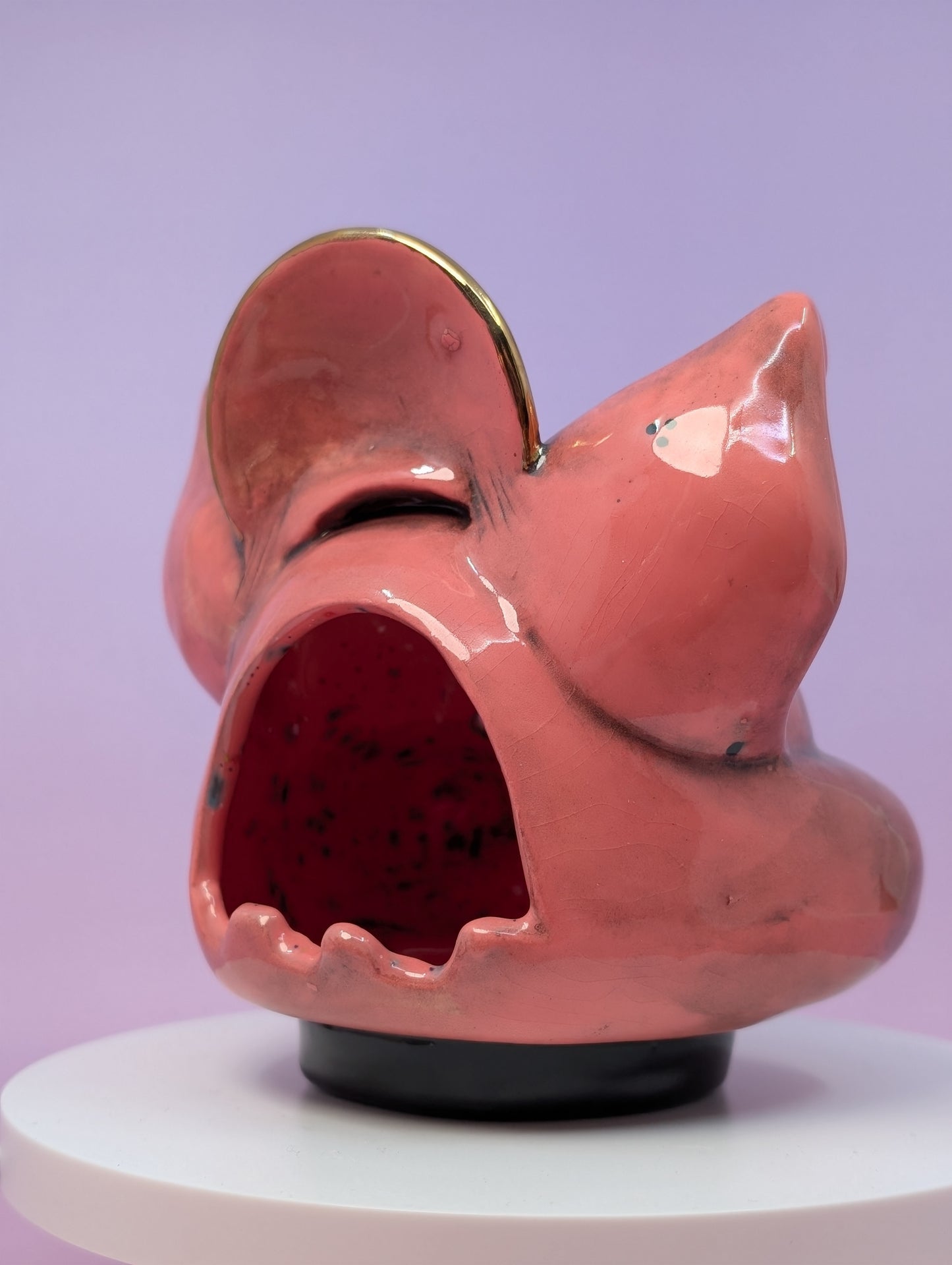 Horny Piggy Ashtray w/ Gold Glaze