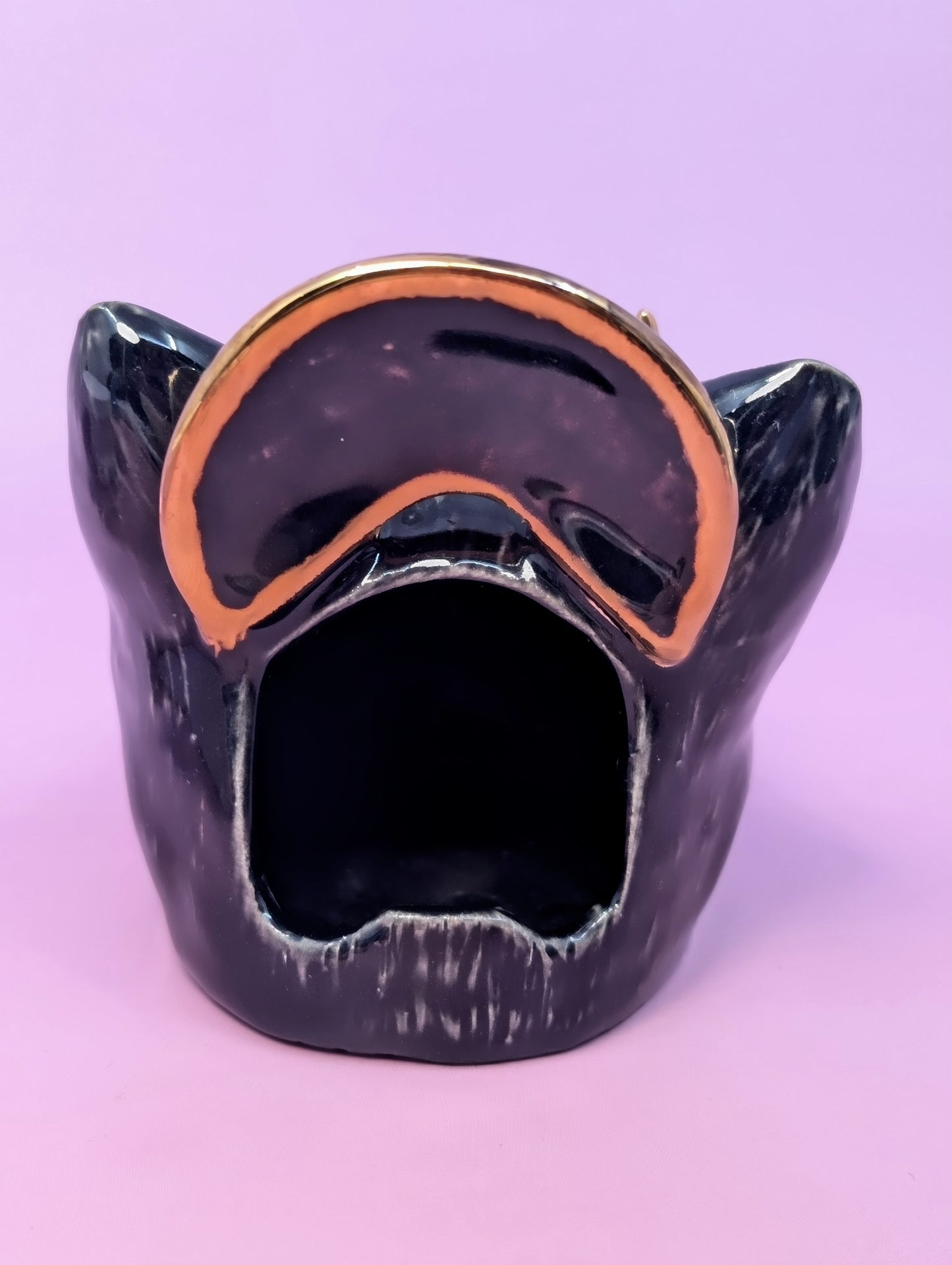 Devil Dink Ashtray w/ Gold Glaze Halo