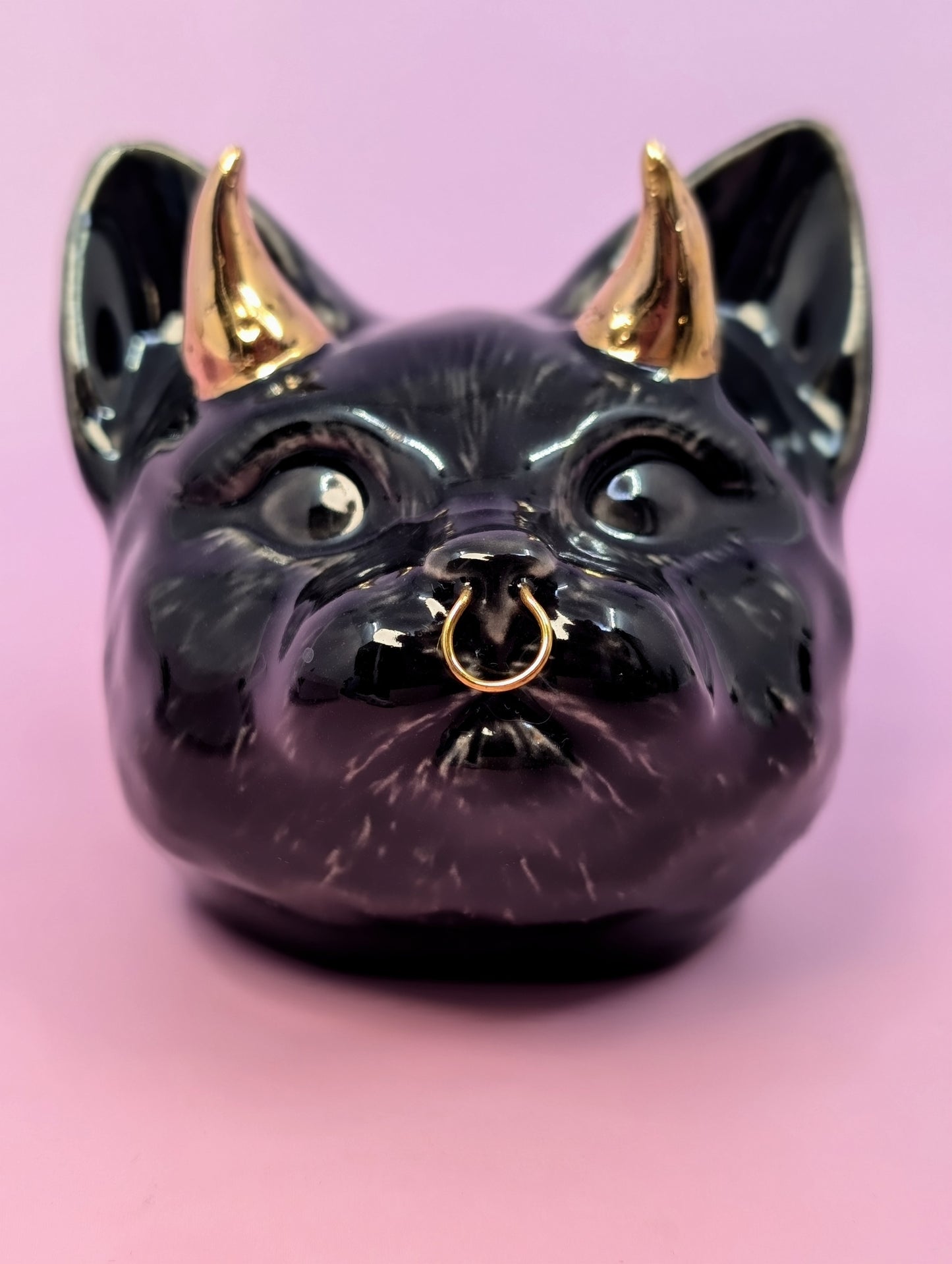 Devil Dink Ashtray w/ Gold Glaze
