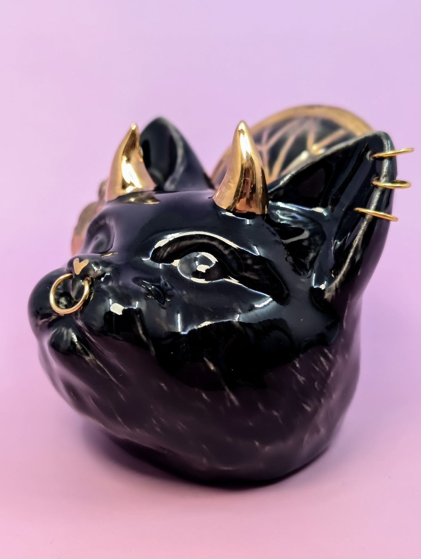 Devil Dink Ashtray w/ Gold Halo