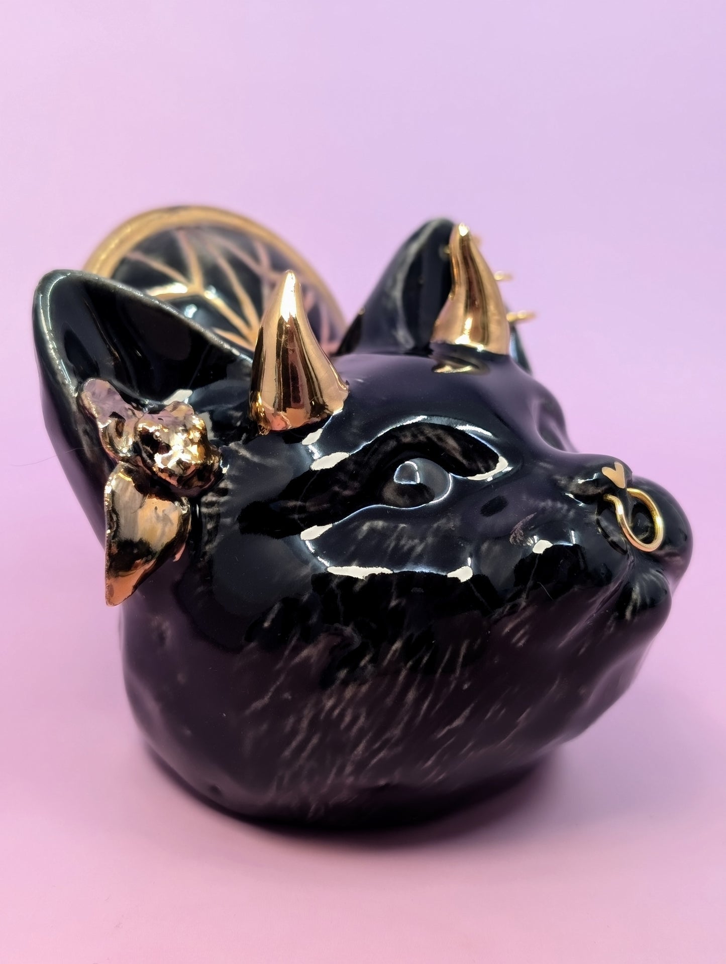 Devil Dink Ashtray w/ Gold Halo