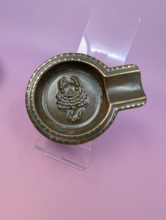 Scorpio Personal Ashtray with Gold Glaze
