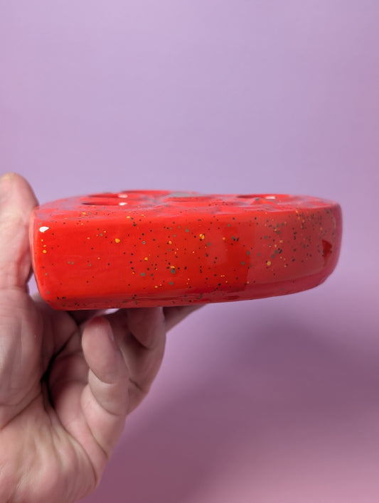 Heart Lipstick / Candle Holder with Gold Glaze