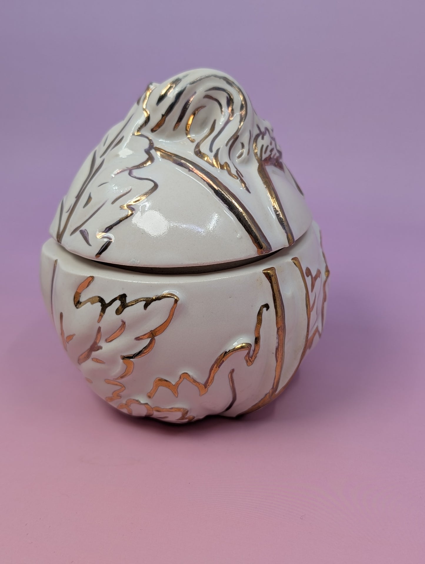 Sunflower Candle Jar with Gold Glaze