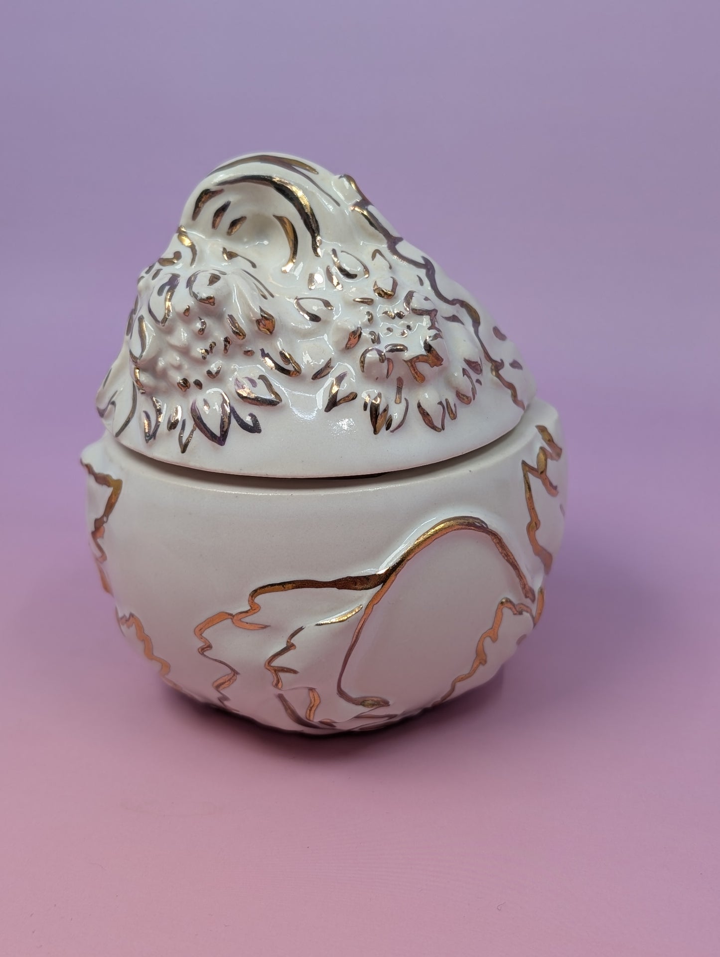 Sunflower Candle Jar with Gold Glaze
