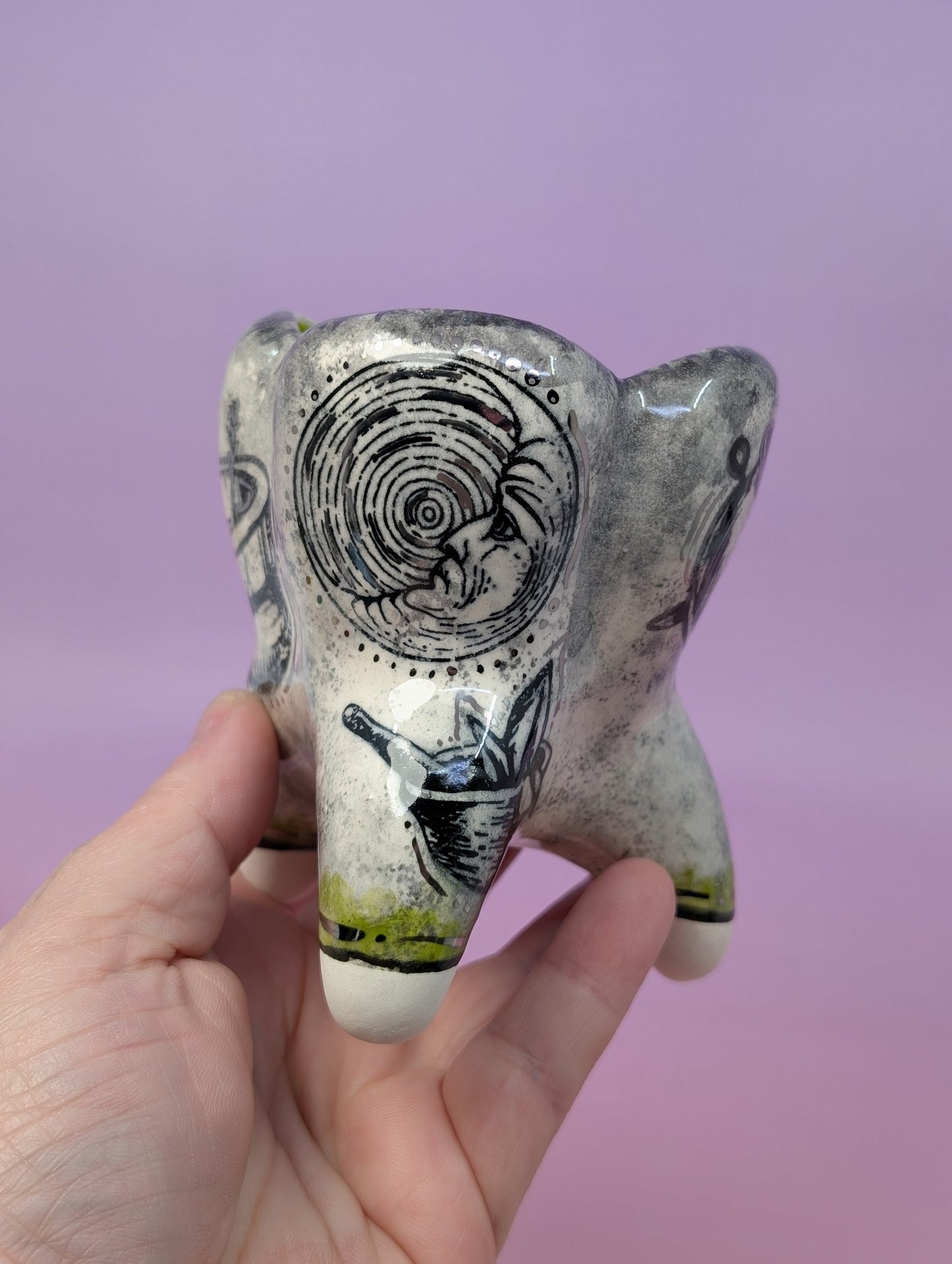 Apothecary Tooth Cup with Silver Glaze
