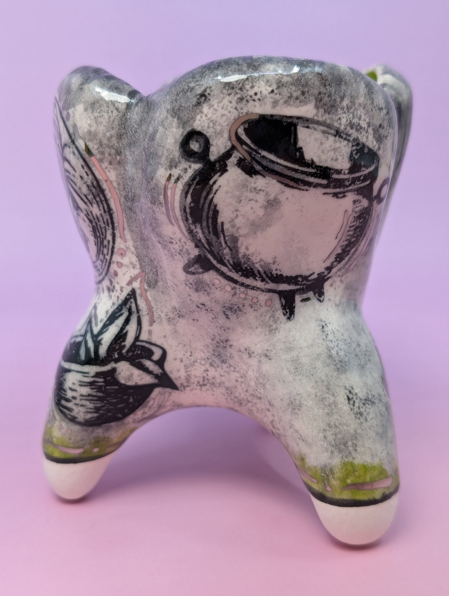 Apothecary Tooth Cup with Silver Glaze
