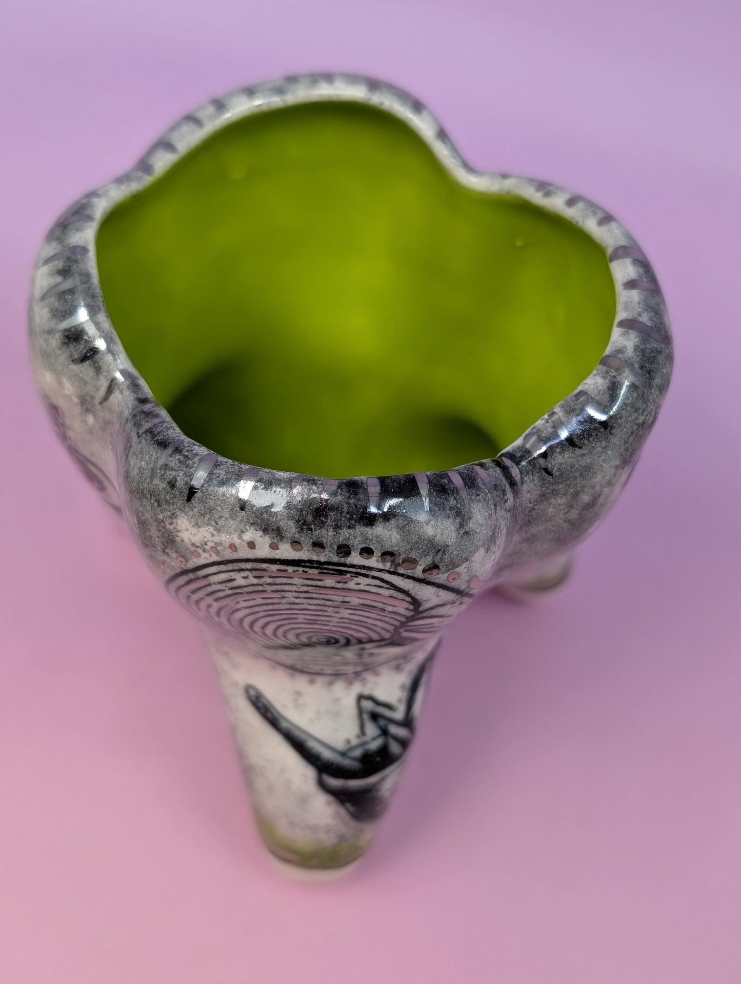 Apothecary Tooth Cup with Silver Glaze