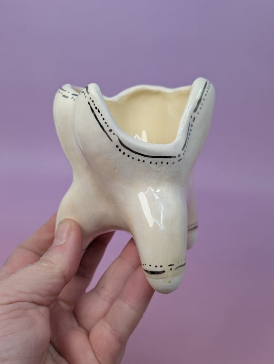 Tooth Cup with Silver Glaze