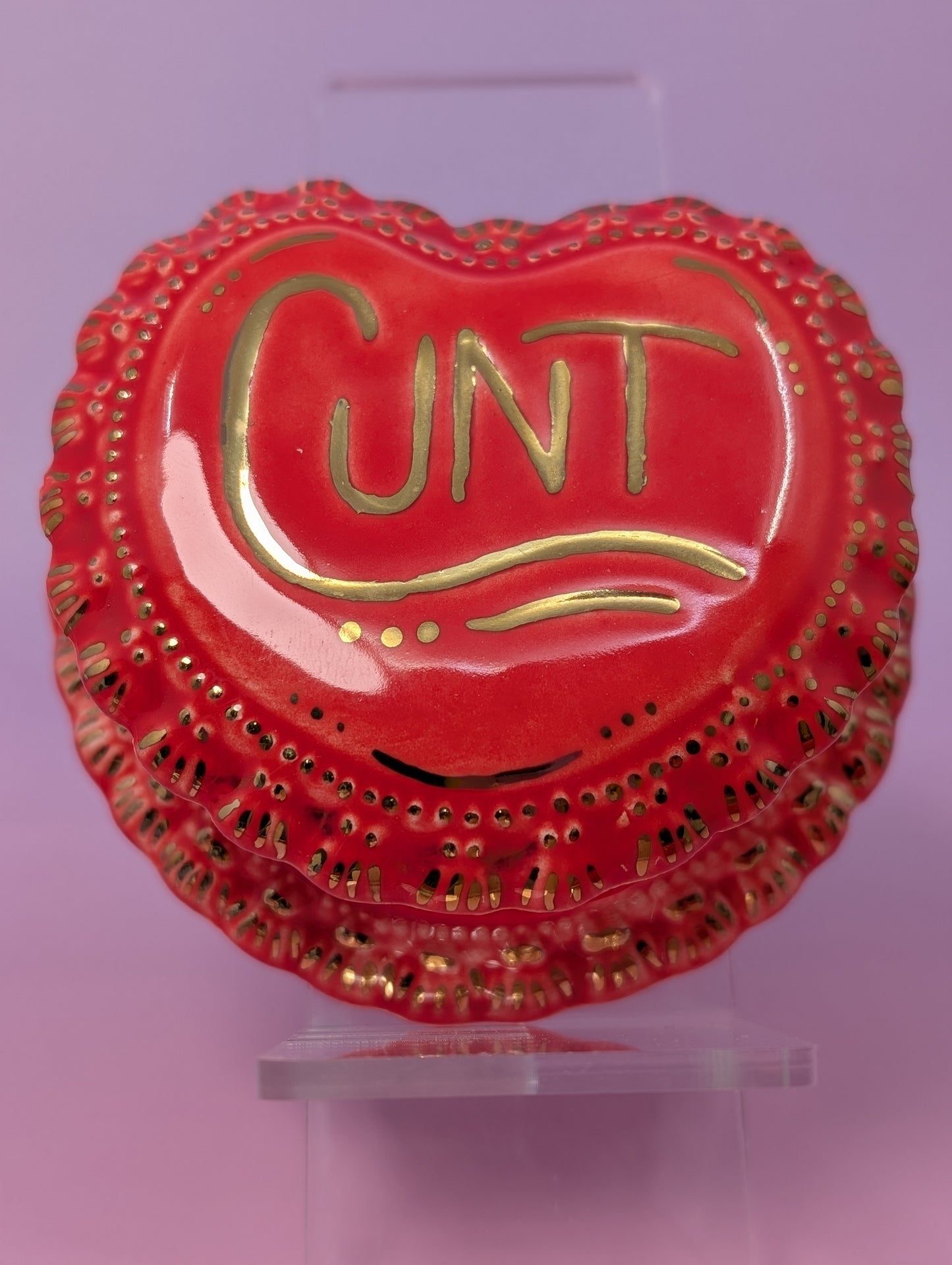 Cunt Frilled Heart Pillbox