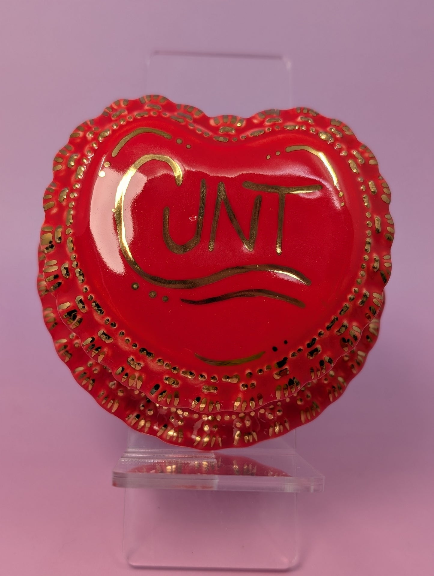 Cunt Frilled Heart Pillbox