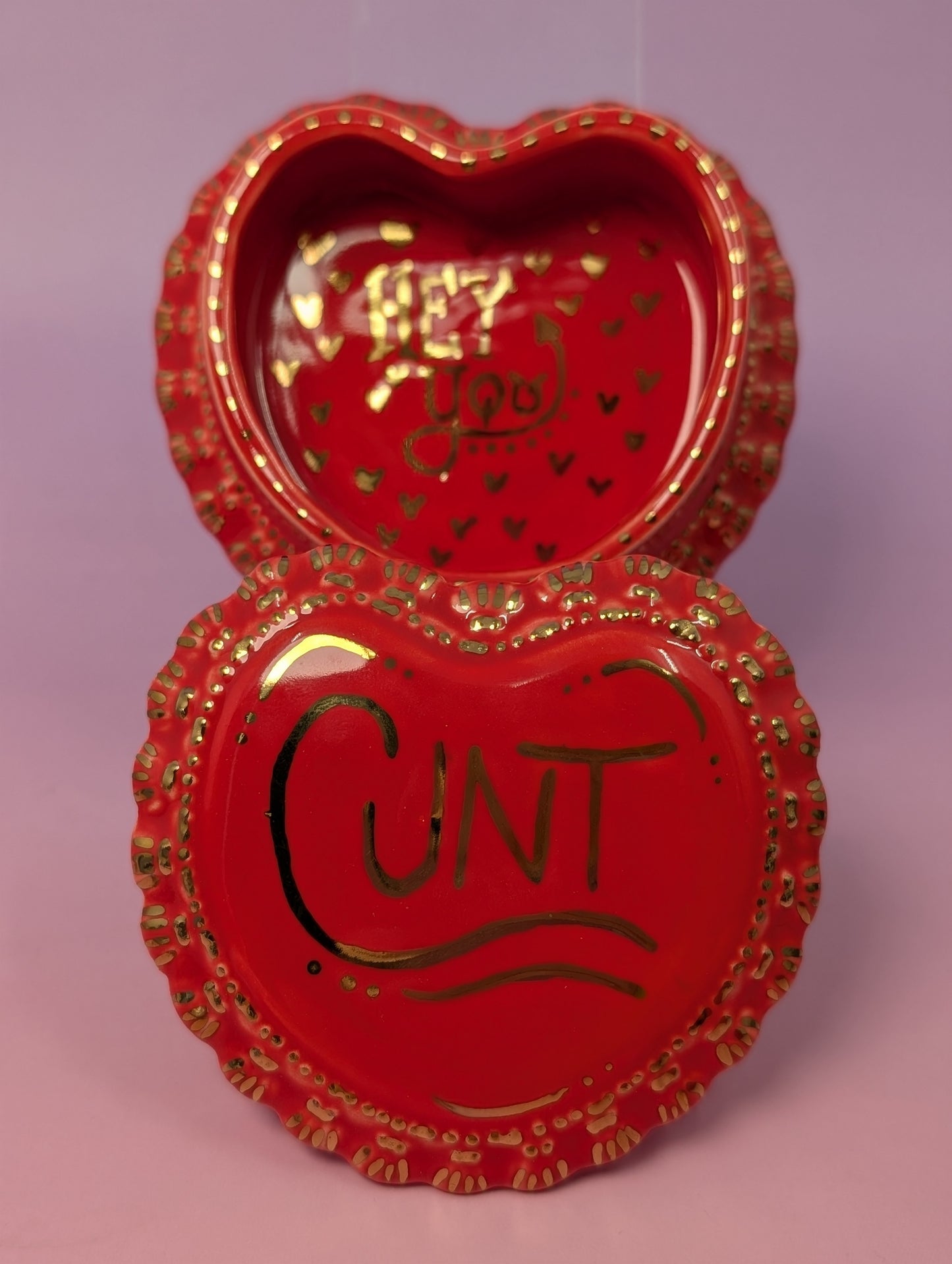Cunt Frilled Heart Pillbox