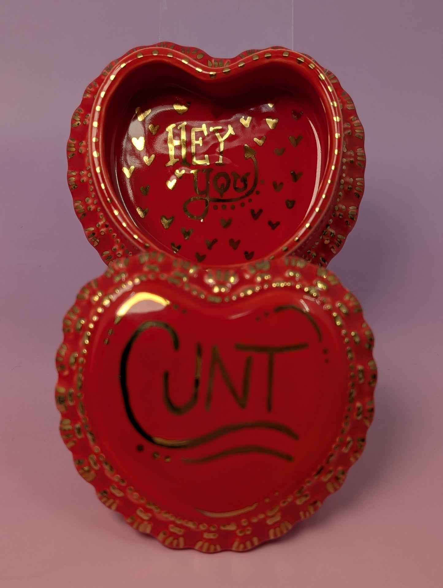 Cunt Frilled Heart Pillbox