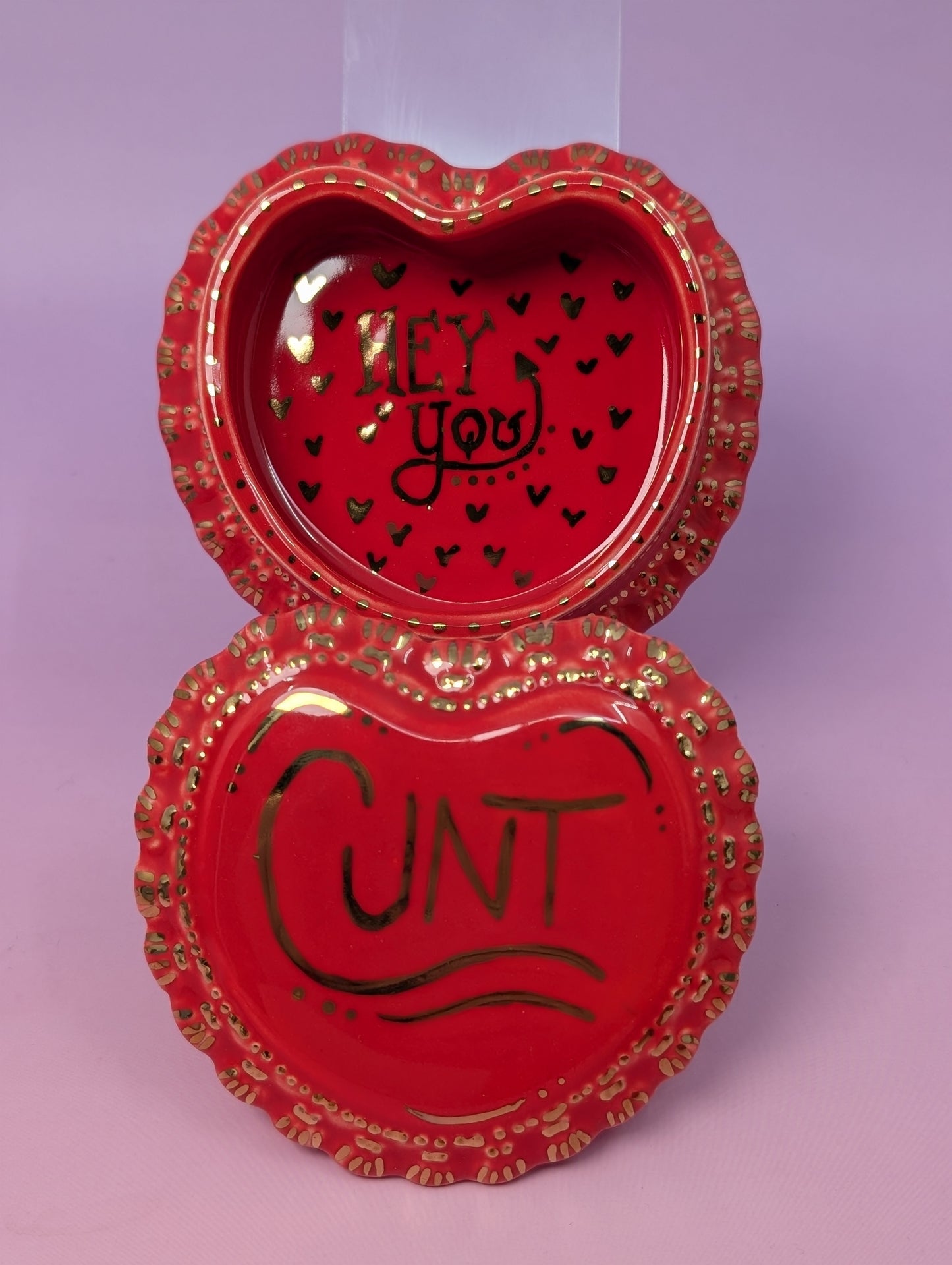 Cunt Frilled Heart Pillbox