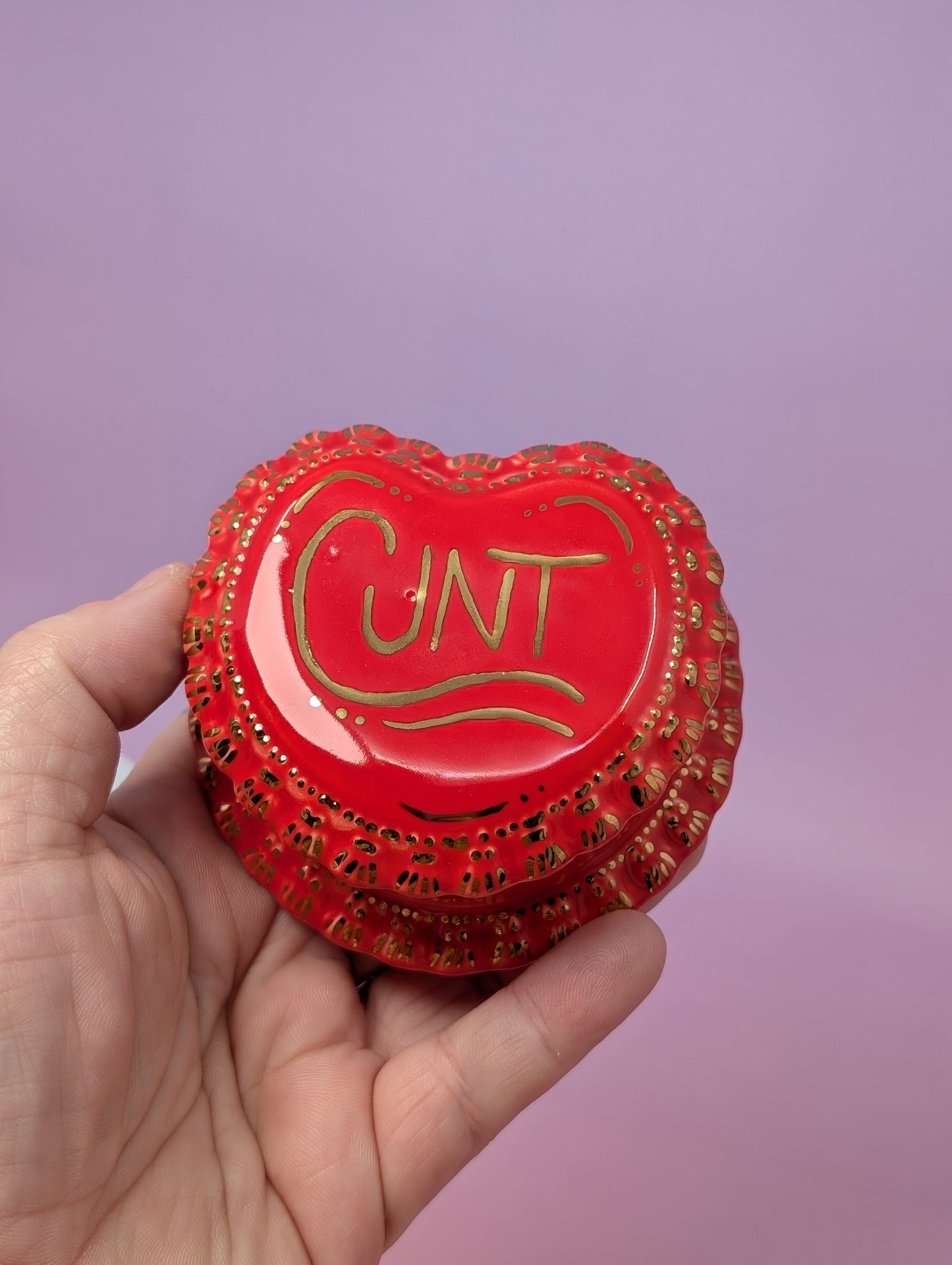 Cunt Frilled Heart Pillbox