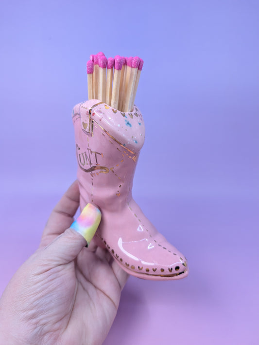 Cunty Matchstick Cowgirl Boot with Gold Glaze