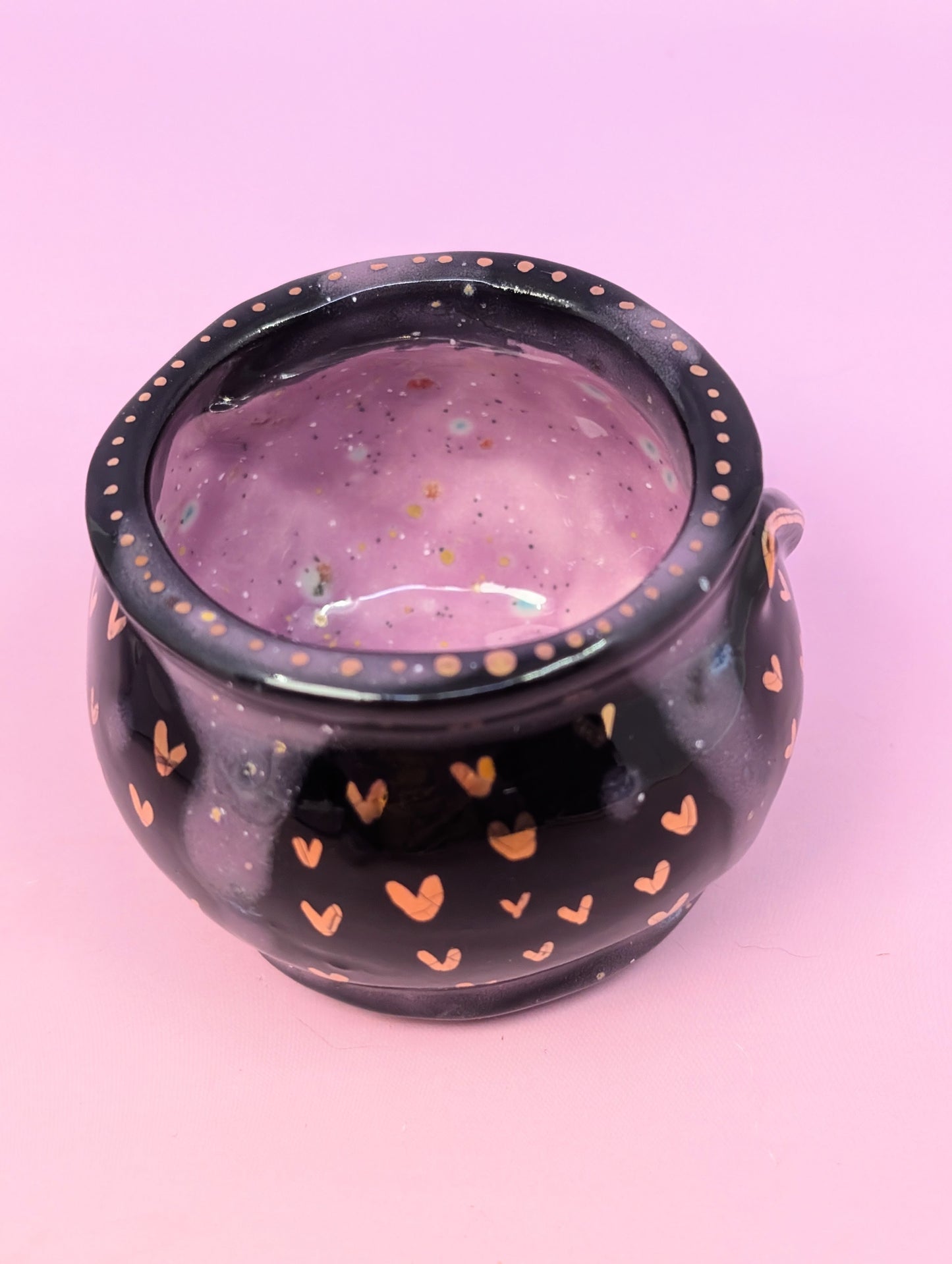 "Witch Bitch" Cauldron Matchstick Holder with Gold Glaze