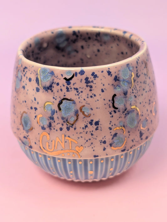 Cunty Matchstick Holder with Gold Glaze