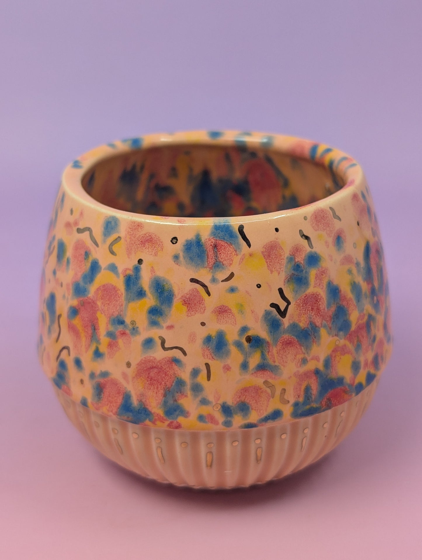 Matchstick Holder with Gold Glaze