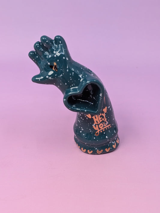 Doll Arm Pipe with Gold Glaze