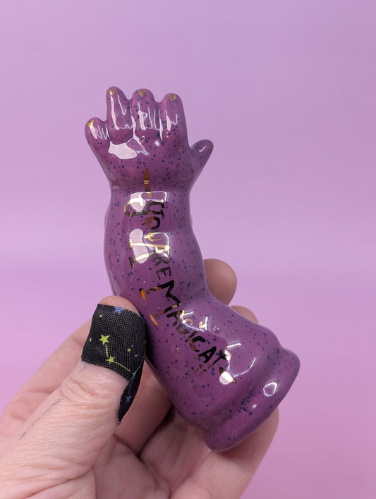 Doll Arm Pipe with Gold Glaze