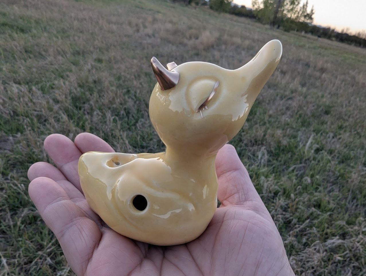 Devil Ducky Personal Ashtray - Canary & Gold