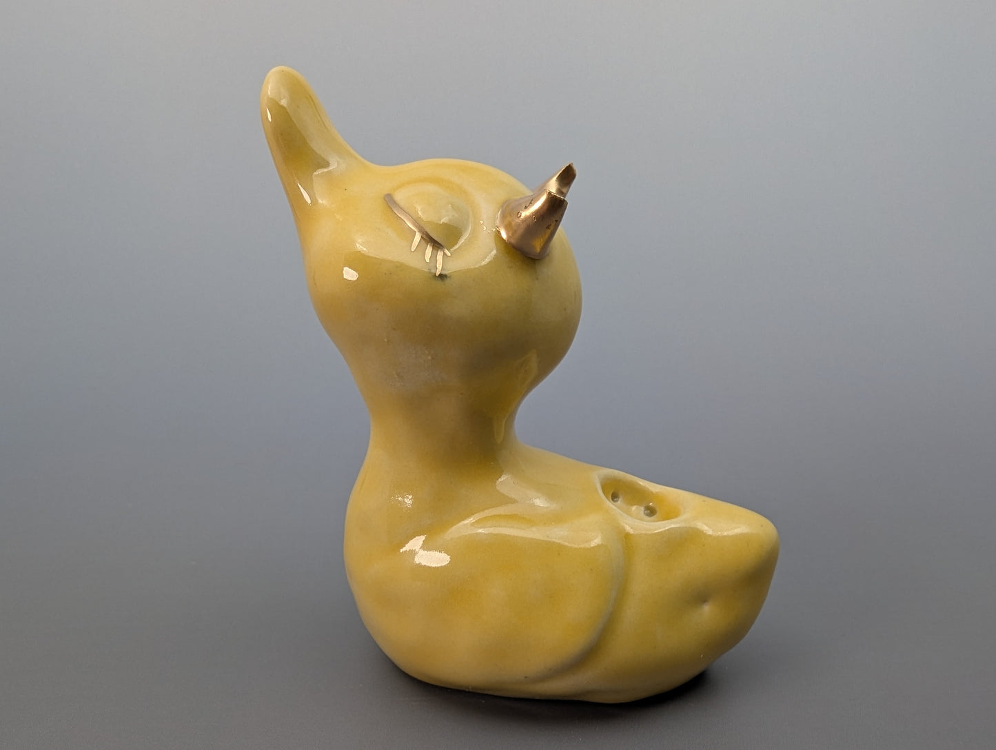 Devil Ducky Pipe - Canary & Gold