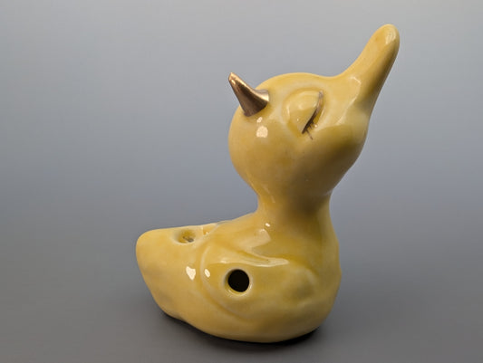 Devil Ducky Pipe - Canary & Gold