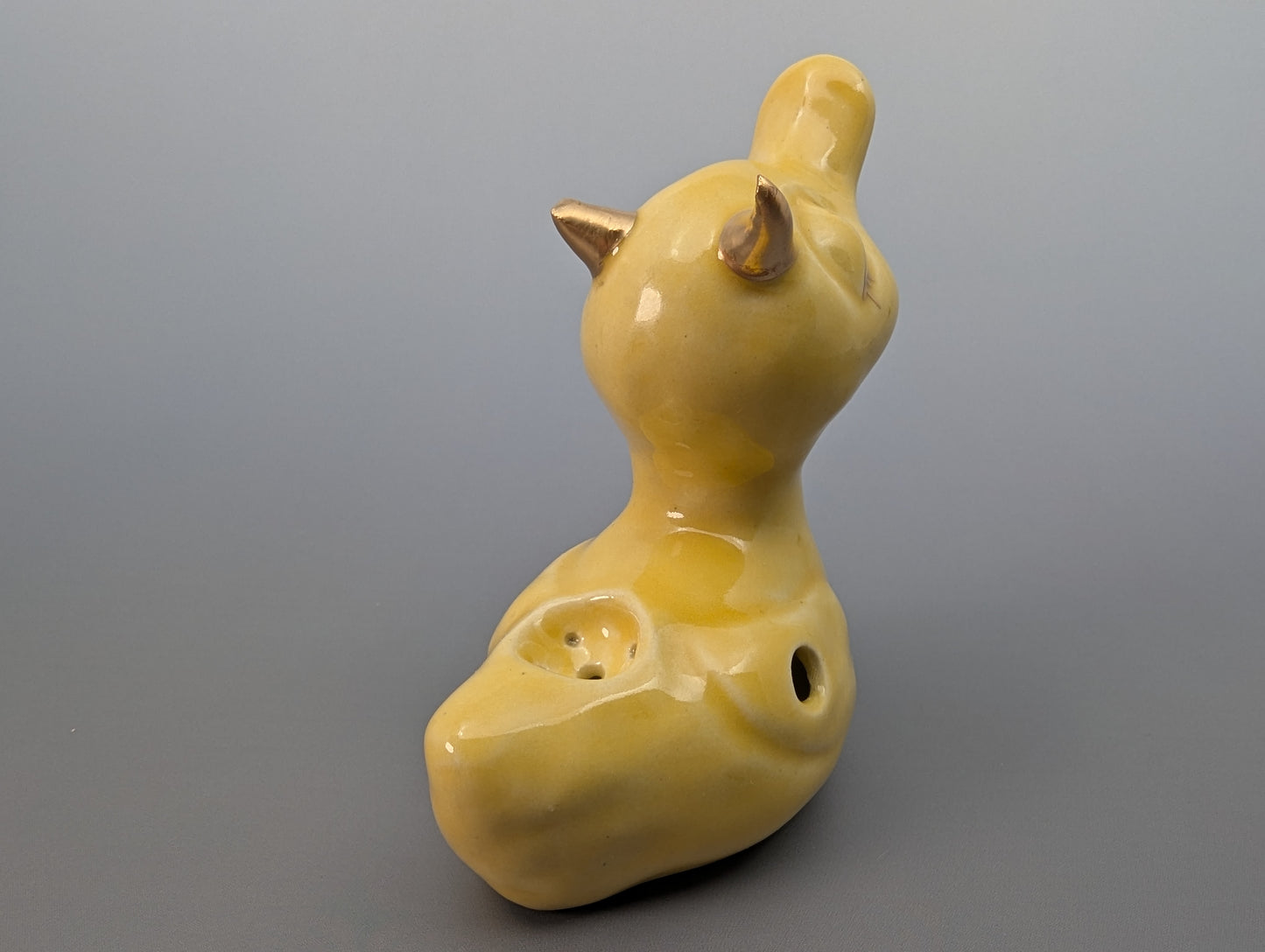 Devil Ducky Pipe - Canary & Gold