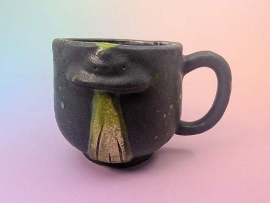 Get In Loser Teacup - Black Matte with Purple Inside