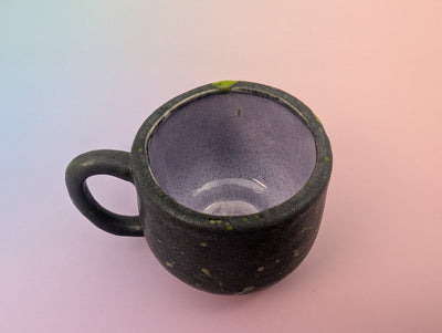Get In Loser Teacup - Black Matte with Purple Inside