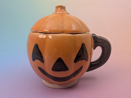 GOB Jack-o-Lantern Mug with Lid - Classic Orange and Black