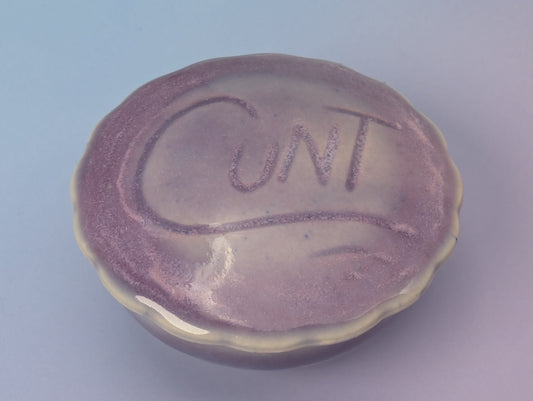 Cunt Round Scalloped Pillbox