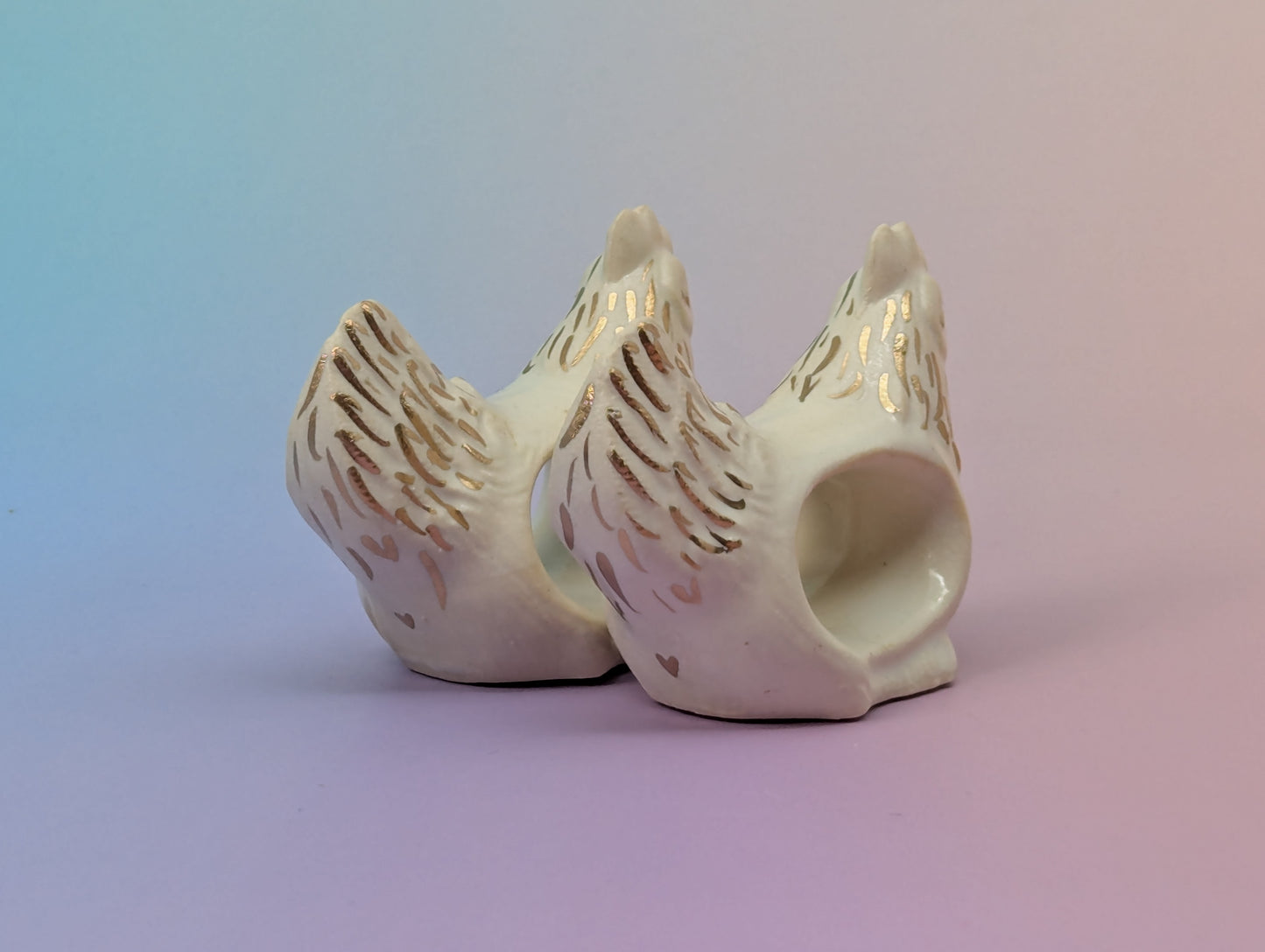 Hen Napkin Rings, Pair