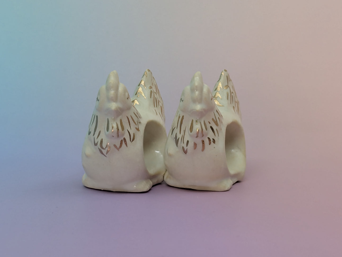 Hen Napkin Rings, Pair