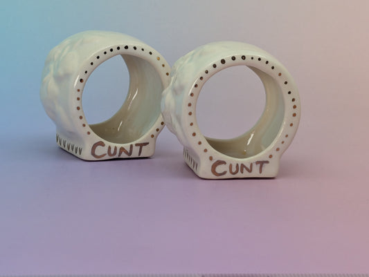 Strawberry Cunt Napkin Rings, Pair